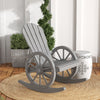 Wooden Rocking Chair, Adirondack Rocker Chair w/ Slatted Design and Oversized Back, for Porch, and Garden, Gray