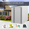 4' x 6' Lean to Garden Storage Shed, Outdoor Storage Shed with Lockable Door Vents for Backyard Patio Lawn, White