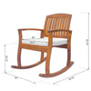 Outdoor Rocking Chair with Cushion, Acacia Wood Patio Rocker for Backyard, Patio, Home, Teak Tone