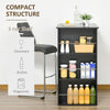 Modern Bar Table Counter Height Dining Table with 3 Storage Shelves for Kitchen, Dining Room, Living Room, Black