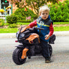 6V Electric Motorcycle for Kids, Dirt Bike, Battery-Powered Ride-On Toy Off-Road Street Bike with Pedal, Headlights, and Training Wheels, Orange