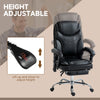 6 Point Vibration Massage Office Chair, PU Leather Heated Reclining Computer Chair with Footrest, Black