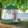 Pop Up Shower Tent w/ Two Rooms, Shower Bag, Floor and Carrying Bag, Portable Privacy Shelter, Instant Changing Room for 2 Person, Green