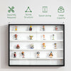 5-Tier Display Cabinet, Glass Display Case with 2 Doors and Adjustable Shelves for Living Room, Wall-Mounted, Black, White