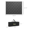 Reversible Outdoor Rug Carpet RV Camping Rugs with Carry Bag, 9' x 12', Black & Gray Geometric