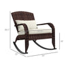 Adirondack Chair, Outdoor Wicker Rocking Chair with High Back, Seat Cushion and Pillow for Porch, Balcony, Cream White