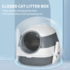 Cat Litter Box with Lid, Foldable Litter Box with Cat Plastic Scoop,Extra Large Space,Easy Cleaning, Air Freshener, Gray