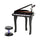 37 Key Kids Miniature Black Grand Digital Piano with Microphone, Stool and 22 Songs