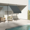 6.5' x 4' Manual Retractable Awning, Non-Screw Freestanding Patio Awning, UV Resistant, for Window or Door, Dark Gray