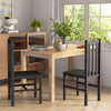Farmhouse Dining Table Chairs, Set of 2 Pine Wood Kitchen Table Chairs with Slat Back for Living Room, Bedroom, Black