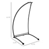 Hammock Chair Stand, C-Shape Hanging Heavy Duty Metal Frame Hammock Stand for Hanging Hammock Porch Swing Chair, Indoor & Outdoor Use, Black
