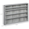 5-Tier Glass Display Cabinet, Wall-Mounted Display Glass Case with 2 Doors and Adjustable Shelves, Gray