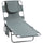Folding Outdoor Chaise Lounge Sun Tanning Chair with Face Cavity, Pillow, 5-level Adjustable for Beach Pool, Gray