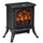 Free Standing Electric Fireplace, Fire Place Heater with Flame Effect, Adjustable Temperature & Overheat Protection, 750W/1500W, Black