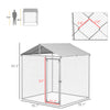 6.6' x 6.6' x 7.8' Dog Kennel Outdoor for Small Medium Dogs with Waterproof Roof, Silver