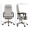 Microfibre Vibration Heated Massage Office Chair, Reclining office Desk Chair with Footrest, Lumbar Support Pillow, Armrest, Light Gray