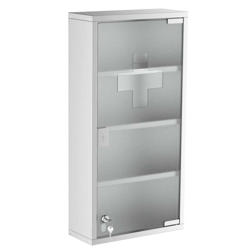 Wilko Stainless Steel Lockable Medicine Cabinet