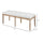46" Linen Upholstered Bedroom Bench, French End of Bed Bench with Thick Padded Cushion and Wooden Legs, Cream White