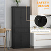 72" Kitchen Pantry Cabinet, Storage Cabinet with Doors and Shelves, Freestanding Food Pantry Cabinet, Black