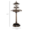 3-in-1 Garden Bird Bath Bowl Pedastal with Bird Feeder, Large Water Basin, & Underneath Flower Planter