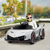 Lamborghini Veneno Licensed Remote Control Ride on Car, Kids 12V Ride on Toy with Bluetooth, Suspension System, Horn, Music & Lights, White