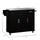 Kitchen Island w/ Storage, Rolling Kitchen Island on Wheels w/ Drawer, 3 Cabinets, Stainless Steel Countertop, Spice Rack and Towel Rack, Black