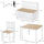 4-Piece Kids Table Set with 2 Wooden Chairs, 1 Storage Bench, and Interesting Modern Design, Natural/White