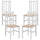 Farmhouse Dining Table Chairs, Set of 4 Pine Wood Kitchen Table Chairs with Slat Back for Living Room, Bedroom, White