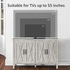 Kitchen Sideboard Cabinet with 4 Barn Doors and 2 Adjustable Shelves, Kitchen Buffet Cabinet for Living Room, Hallway, Gray