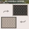 Reversible Outdoor RV Rug, 9' x 12' Patio Floor Mat, Plastic Straw Rug for Backyard, Deck, Picnic, Beach, Camping, Black & Beige