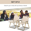 Set of 2 Camping Chair, Lightweight Folding Chair, Portable Armchairs, Perfect for Festivals, Fishing, Beach and Hiking, Khaki