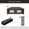 10' x 20' Pop Up Outdoor Party Tent with 4 Removable Sidewalls, Wedding & Event Canopy with Carry Bag for Patio, Backyard, Coffee