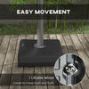 Cantilever Umbrella Stand with Liftable Wheel, Adjustable Foot Pads, Fillable Umbrella Base for Outdoor, Lawn, Deck