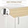 Storage Cabinet with Doors, 2 Adjustable Shelves, Freestanding 3-Tier Storage Cabinet for Living Room, Bedroom & Hallway, White