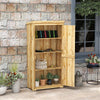 Outdoor Storage Cabinet Garden Shed with Waterproof Galvanized Metal Roof and Lockable Door, Natural