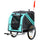 Bike Trailer Cargo Cart for Dogs and Pets with 3 Entrances Large Wheels for Off-Road & Mesh Screen, Blue/Grey
