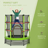 Φ4.5FT Kids Trampoline with Enclosure Net, Springless Design, Safety Pad and Steel Frame, Toddler Round Bouncer for Age 3 to 6 Years, Green