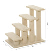 25" 4-Step Pet Stairs, Multi-Level Durable Wear-Resistant Particle Board Carpeted Ladder Ramp, Cat Dog Scratching Post, Cat Tree Climber, Beige