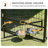 Outside Dog Kennel, 4.6' x 4.6' x 5' Puppy Play Pen with Canopy, Garden Playpen Fence Crate Enclosure Cage with Rotating Bowl, Black