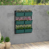 3-Tier Wall Planter Hanging with 6 Pots, Wall Mounted Planter Holder with Water Drainages for Flowers, Vegetable, Green