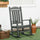 2PCs Outdoor Rocking Chair with Armrests, Fade-Resistant Waterproof HDPE for Indoor & Outdoor, Dark Gray