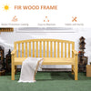 56" Outdoor Patio Wood Bench, 2-Seater Garden Bench with Slatted Seat, Backrest & Arm Rests for Patio, Porch, Poolside, Natural