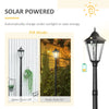 Lamp Post Light Outdoor Solar-Powered LEDs, All-Weather Protection Vintage Streetlight, w/ Clear Glass, for Patio Garden, 92.5" Black