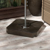 Offset Umbrella Base Outdoor Umbrella Weights, 132 lb. Capacity Water or 176 lb. Capacity Sand, Brown