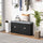 Modern Shoe Storage Bench, Entry Way Bench with Cushion, 2 Drawers, Storage Ottoman Bench, Holds 8 Pairs, Black