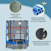 Φ4.5FT Kids Trampoline with Enclosure Net, Springless Design, Safety Pad and Steel Frame, Toddler Round Bouncer for Age 3 to 6 Years, Blue