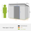 7' x 4' Metal Garden Shed, Backyard Tool Storage Shed with Dual Locking Doors, 2 Air Vents and Steel Frame, Light Gray