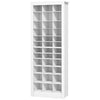 71" Shoe Storage Cabinet with 3 Heights of Open Cubes for 36 Pairs, Narrow Shoe Rack for Entryway, Hallway, White