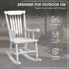 Porch Rocker Chair, 350 lbs. Wooden Outdoor Rocking Chair with High Back for Garden, Patio, Balcony, White