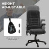 6 Point Vibrating Heated Massage Office Chair, Linen High Back Office Desk Chair, Reclining Backrest, Padded Armrests & Remote, Black